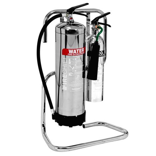 Double Chrome Tubular Fire Extinguisher Stand